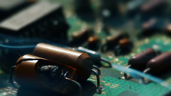 Broken capacitor short circuit.