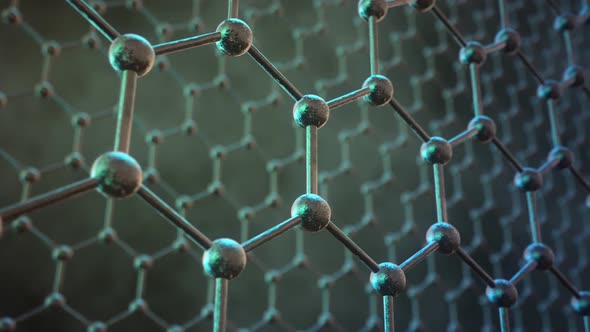 Loopable graphene structure. Two rows of carbon atoms. Dark honeycombs