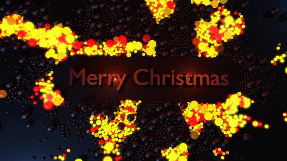 Looped Christmas Card with Merry Christmas Lettering and Garland Balls Scattered on the Surface