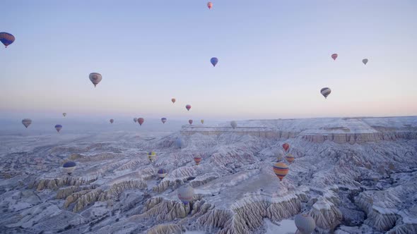 Color Balloons in the Sunrise Sky