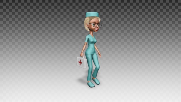 Cartoon Nurse Walk 2