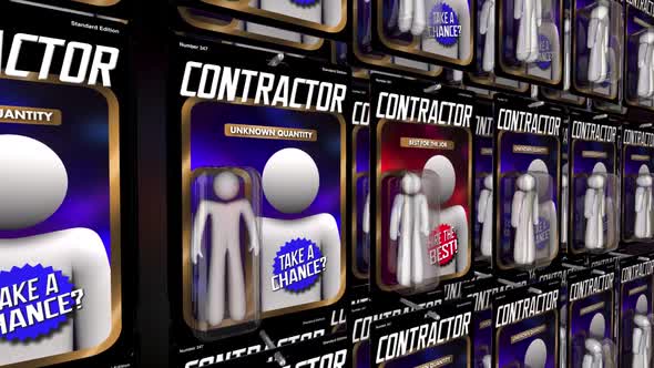 Contractor Action Figures Hire Best Worker Employee Job Project 3d Animation