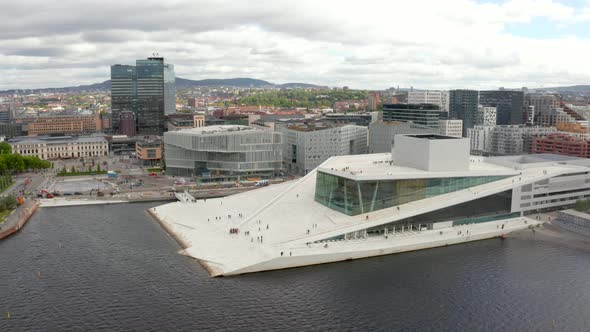 Aerial view on the National Oslo Opera House