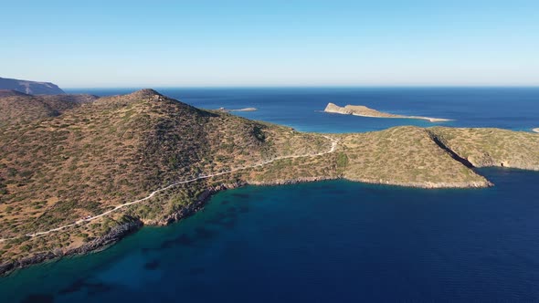 Aerial View of Spinalonga Island, Crete, Greece