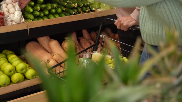 Vegetarian Buyers Making Purchases in Farm Store