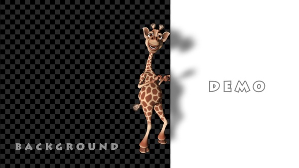 Giraffe 3D Character - Cartoon Billboard
