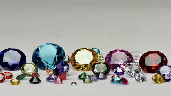 Colorful Diamonds Of Various Sizes Sparkle