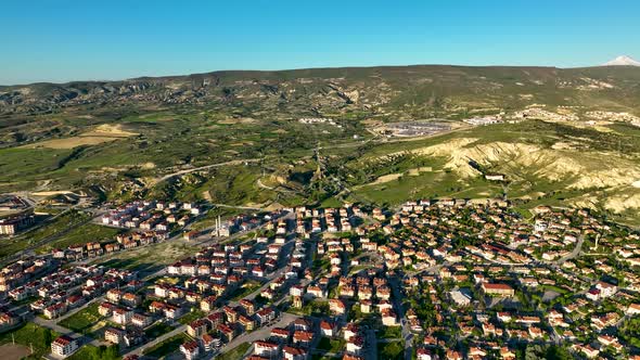 Cappadocia aerial view 4 K View of the City Urgup