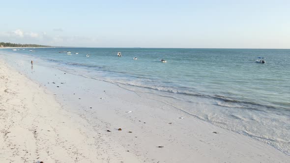 Zanzibar Tanzania  Aerial View of the Ocean Near the Shore of the Island Slow Motion