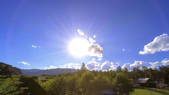 Mountain Village Timelapse at the Summer or Autumn Time