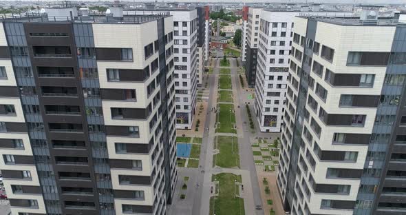 Aerial View of Modern Residential Area of City