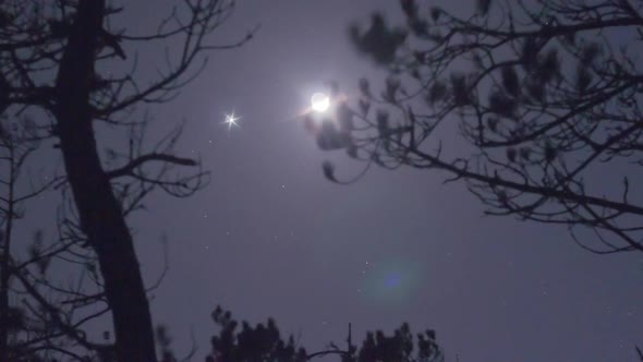 Venus and Moon conjunction in the night sky TIMELAPSE ZOOM OUT