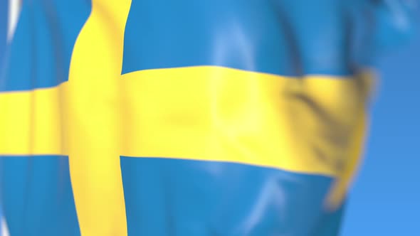 Flying National Flag of Sweden