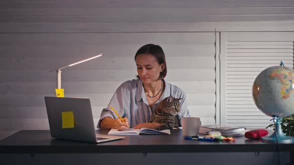 Stressed Mother Working in Home Office Quarantine Concept