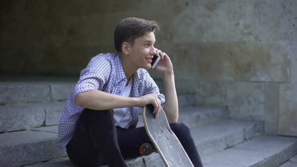 Skater Boy Talking on Phone