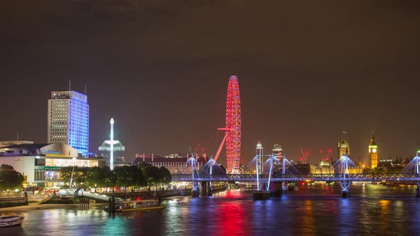 timelapse london city skyline thames night england urban