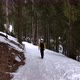 Lone Man Walking Through Snow - VideoHive Item for Sale