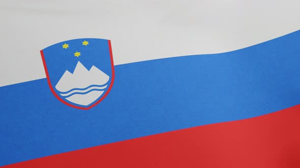National Flag of Slovenia Waving Original Colors 3D Render Republic of Slovenia Flag Textile Slovene