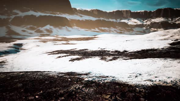 Rocks and Hills Under the Snow