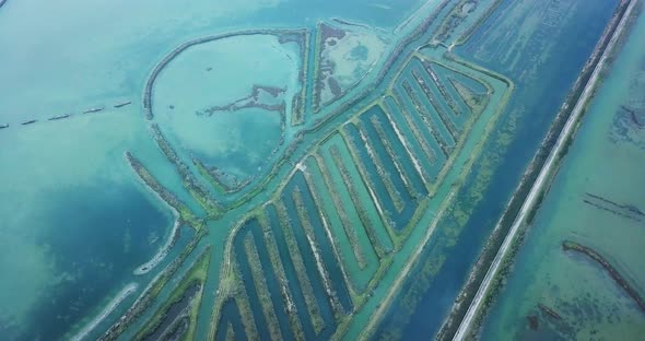 Antiflooding Barriers in Venetian Lagoon with Azure Water