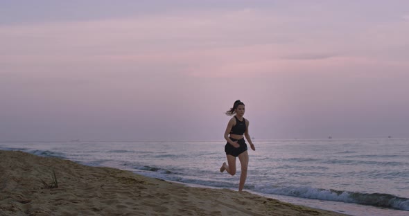 Sporty Lady Doing Her Ritual in the Morning