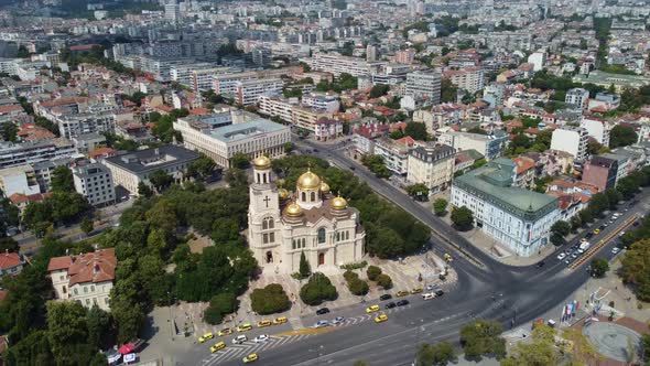 Aerial View of The Cathedral of the Assumption in Varna