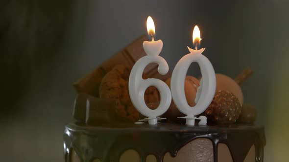 60th Birthday Cake and Candles