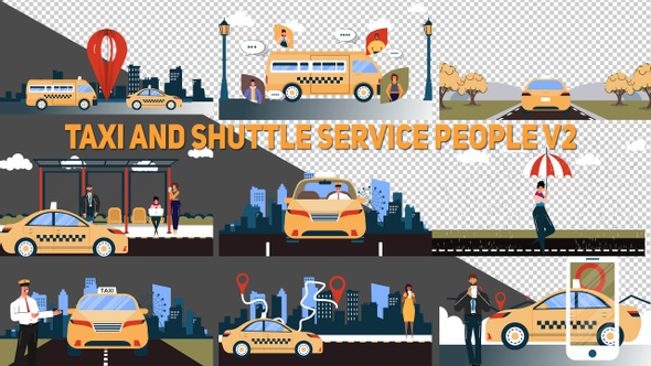 Taxi And Shuttle Service People V2