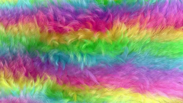 Rainbow Curly Fur 3D Background HD