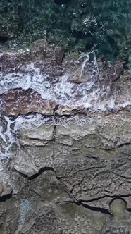 Sea Near the Coast  Closeup Aerial View of the Coastal Seascape