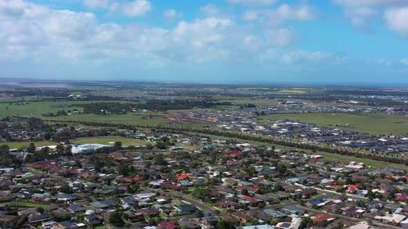 AERIAL Over Grovedale and Armstrong Creek Geelong Australia