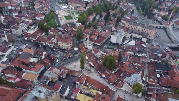 Sarajevo Old Town Aerial