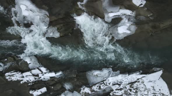 Carpathian Waterfall Probiy, Yaremche, Ukraine