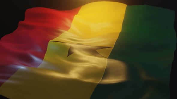Ghana Flag Low Angle View