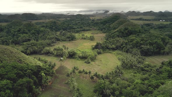 Aerial Chocolate Hills View Philippines Archipelago Bohol Island