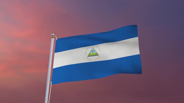 Flag Of Nicaragua Waving