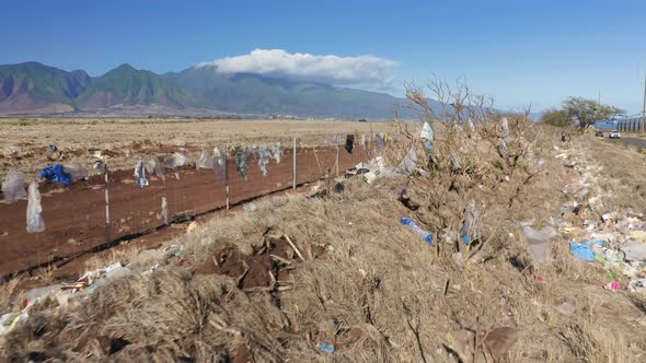 Ecology and Environmental Disaster Concept Green Mountains on Background