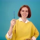 Lady Model Poses with Toothbrush - VideoHive Item for Sale