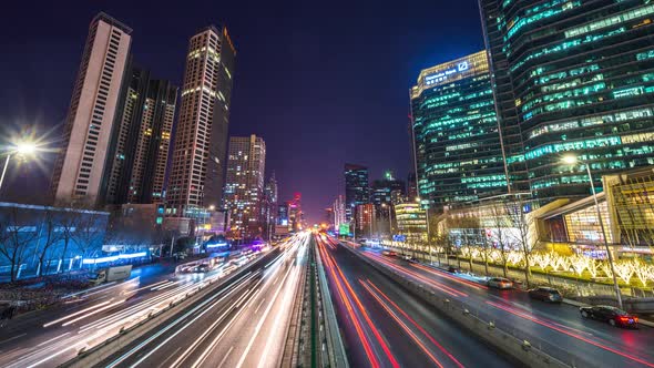 timelapse of busy traffic road in beijing china