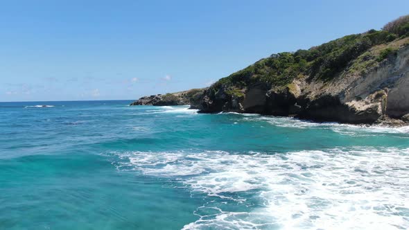 Rocky Cliffs Along the Shore of Atlantic Ocean in Dominican Republic