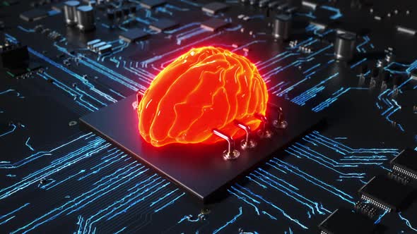 Central processor on a printed circuit board in the form of a human brain