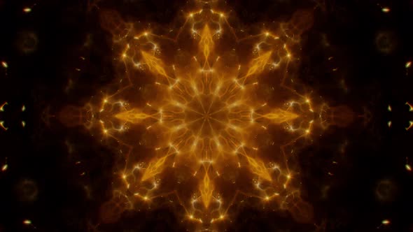Shining Flower Gold Kaleidoscope Loop 4K