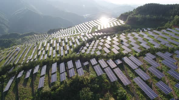 Solar power station in montain