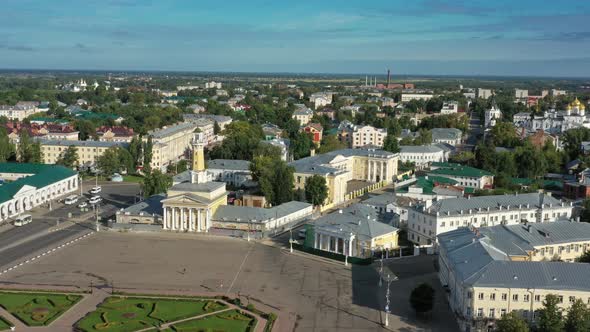 Aerial View of Historical Center of Kostroma