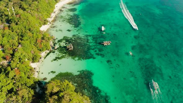 Boracay Island with White Sandy Beach Philippines