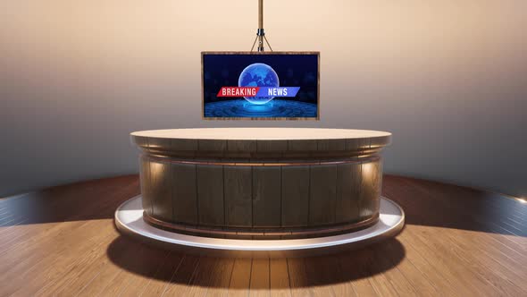 3D Virtual News Studio Background A5003