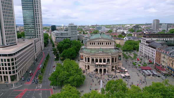 Old Opera Building in Frankfurt Called Alte Oper  Aerial View