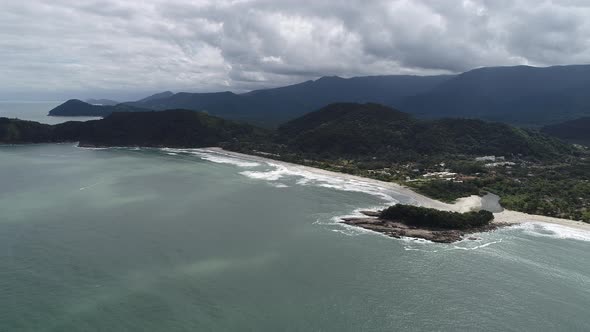 Tropical summer beach. Brazilian beach tourism landmark.