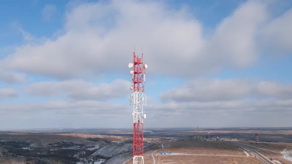 Telecommunication tower of 4G and 5G cellular