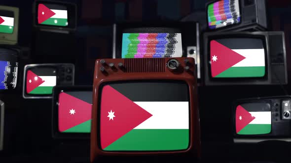 Jordan flags and retro Televisions.